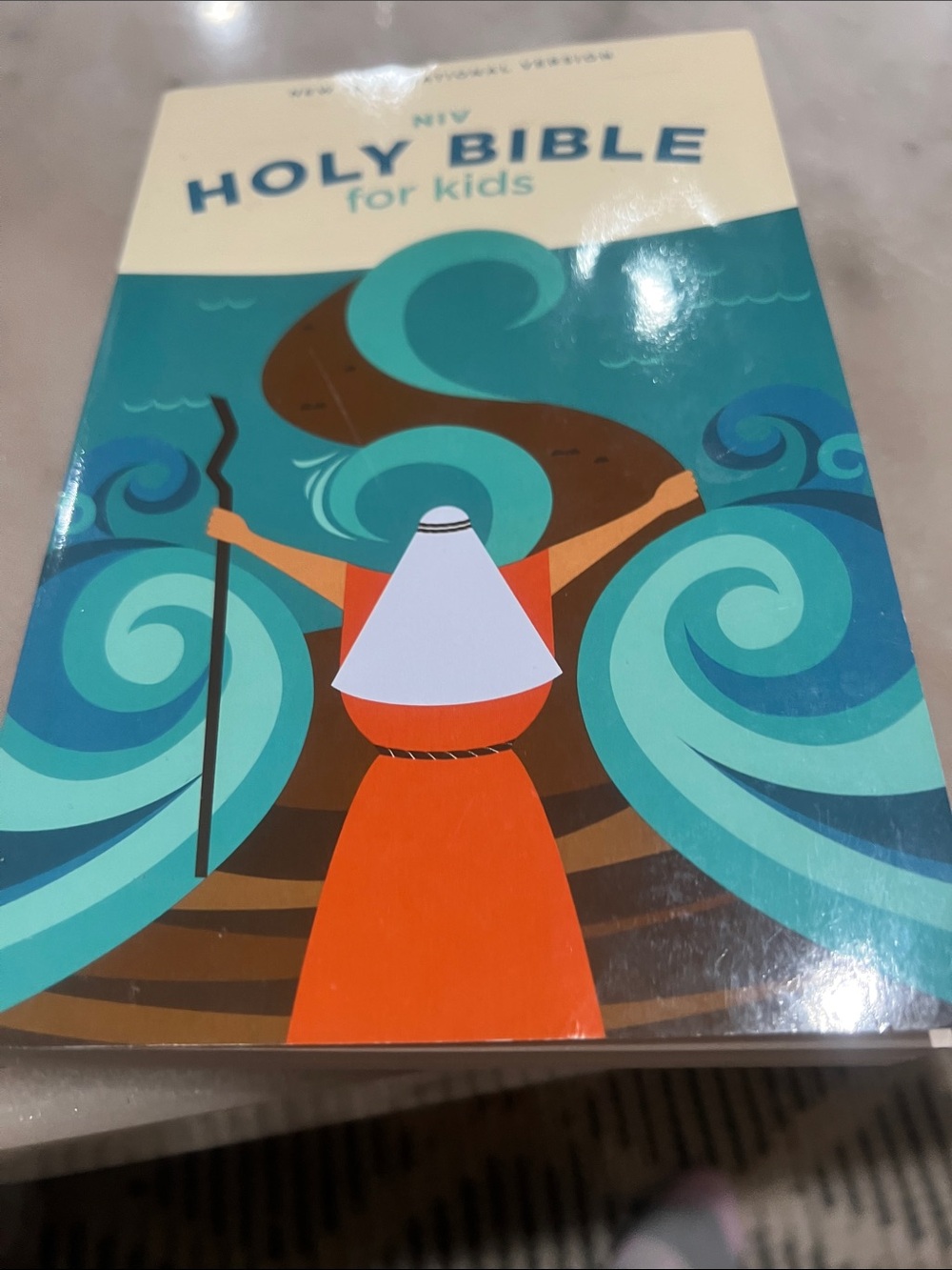 Holy Bible for Kids - Orange & Teal Illustrated Cover